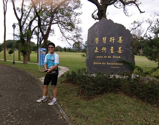 Me in a taiwan park during my cycling trip